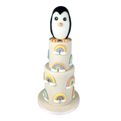 Penguin Lover Rainbow Birthday Cake