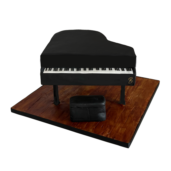 Sculpted 3D Grand Piano Cake