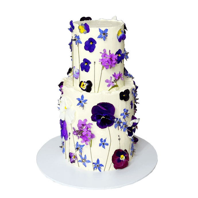 Fresh Organic Flowers Cake