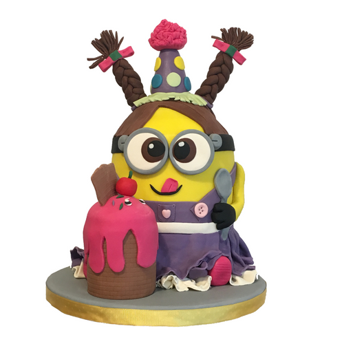 Minion party girl birthday cake