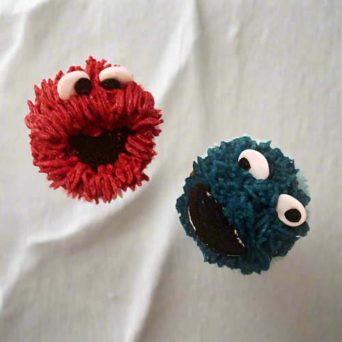 Elmo Cookie Monster Cupcake