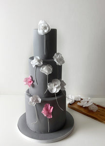 Wafer paper wedding birthday cake London