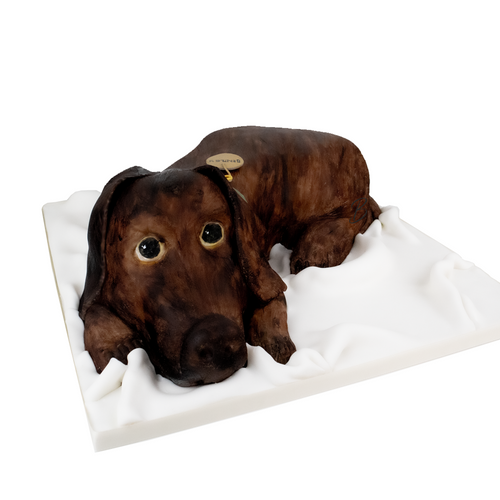 3D Sculpted Brown Labrador Cake