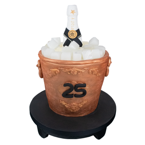 Rustic 3D Champagne + Ice Bucket Cake