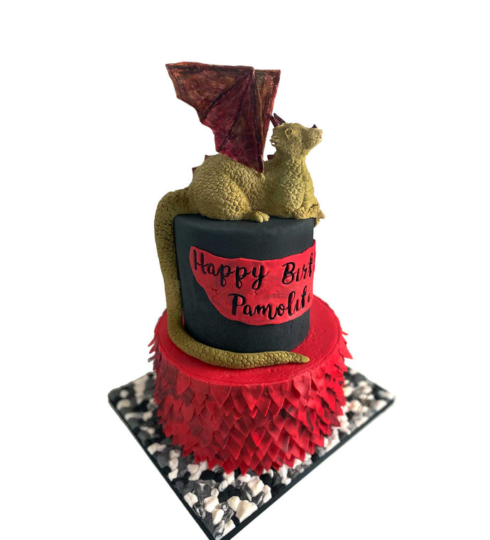 3D Green Dragon Birthday Cake