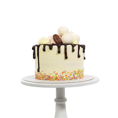 Chocolate Sphere Sprinkle Drip Bundle Cake