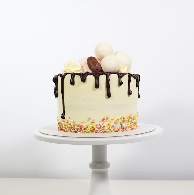 Chocolate Sphere Sprinkle Drip Bundle Cake