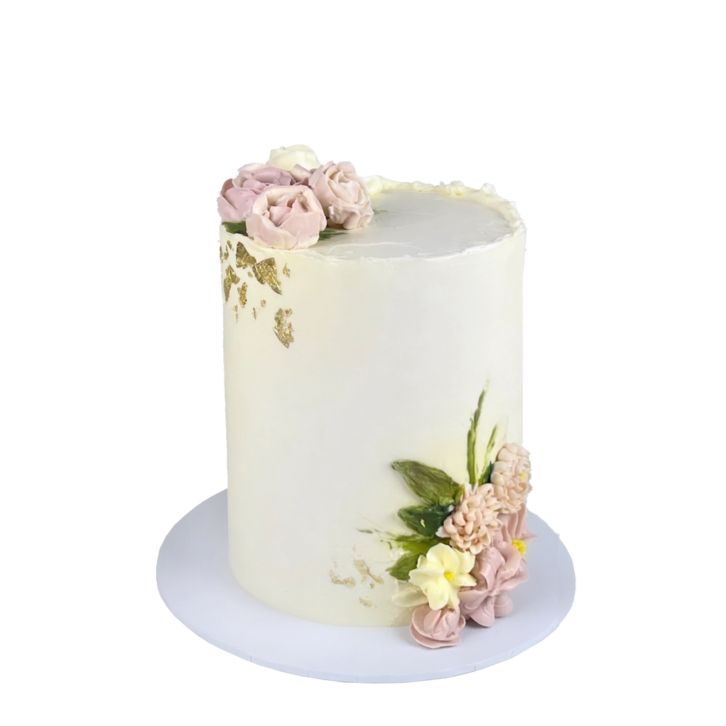 Pastel Buttercream Flowers Cake